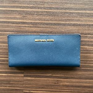 Michael Kors navy leather wallet